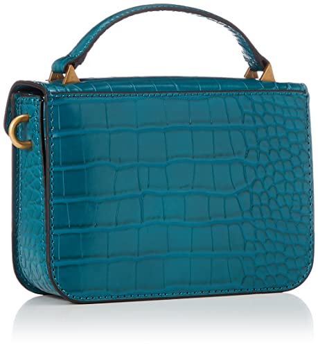 GUESS Womens Retour Mini Flap Satchel Top Handle Crossbody, Deep Teal, One Size US