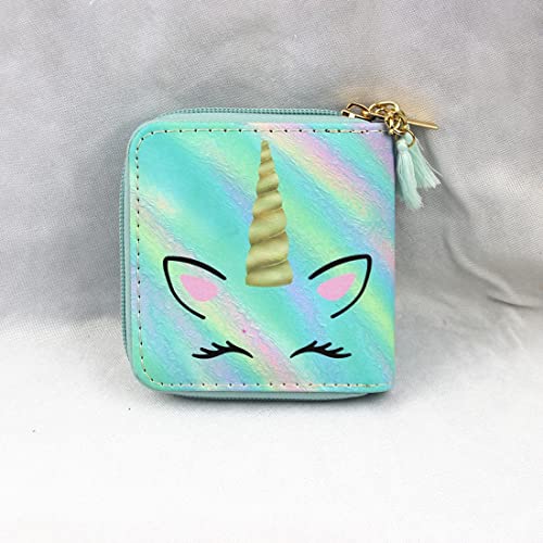 Timlee Cute Rainbow Unicorn Wallet For Girls Kids Zipper Wallet Short Clutch Bag PU Leather Purse,Christmas Gift Women Wallets (0316M)