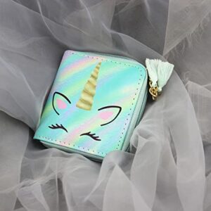 Timlee Cute Rainbow Unicorn Wallet For Girls Kids Zipper Wallet Short Clutch Bag PU Leather Purse,Christmas Gift Women Wallets (0316M)