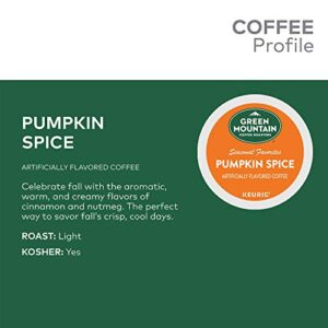 Green Mountain Coffee Roasters Seasonal Selections Pumpkin Spice, Keurig Single-Serve K-Cup Pods, Light Roast Cofee, 32 Count