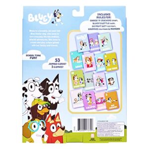 Bluey 5-in-1 , 5 Favorite Card Games in The One Pack and her School Friends, Multicolor (17375)