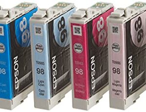 Epson 98 Black & Color C/M/Y/LC/LM - -Ink -Cartridges, T098120-BCS, High Yield, Combo 6/Pack