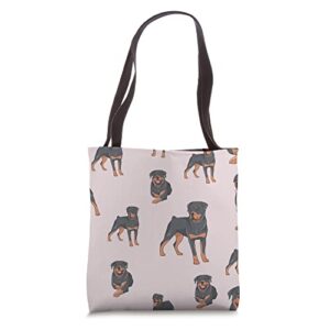 rottweiler dog pattern tote bag