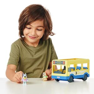 Bluey Bus, Bus Vehicle and Figures Pack, with Two 2.5-3" Figures