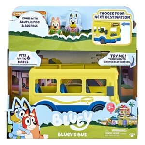 Bluey Bus, Bus Vehicle and Figures Pack, with Two 2.5-3" Figures