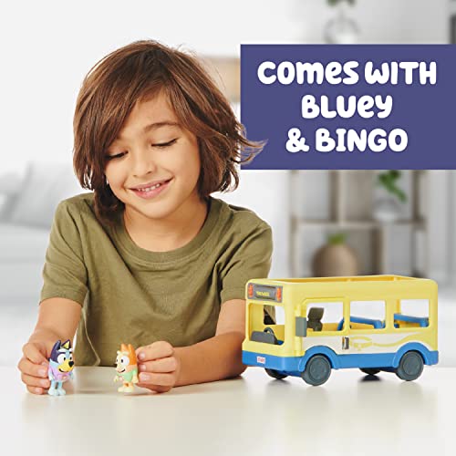 Bluey Bus, Bus Vehicle and Figures Pack, with Two 2.5-3" Figures