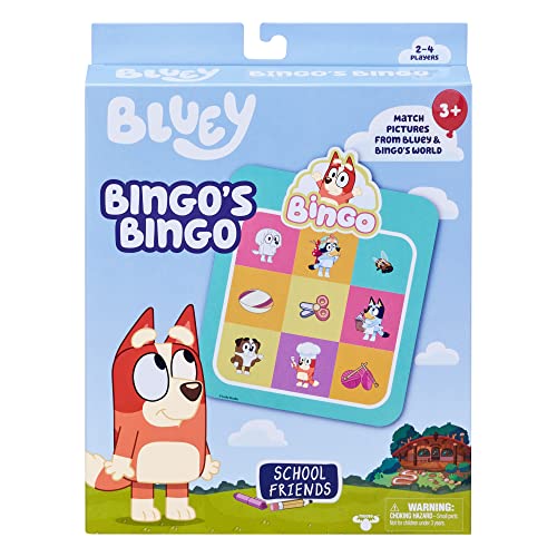 Bluey Bingo's Bingo Card Game, School Friends, Multicolor (17376)