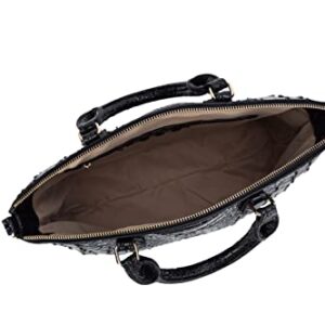 Satchel Bag Women’s Vegan Leather Crocodile-Embossed Pattern With Top Handle Large Shoulder Bags Tote Handbags (Black)