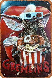 mipiadolim retro metal sign vintage tin sign gremlins movie poster for bar man cave cafe office home wall decor gift 12 x 8 inch