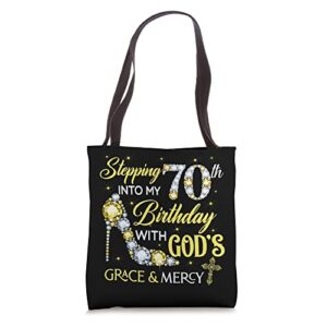 Stepping Into My 70th Birthday Gifts For Ladies Women Tote Bag