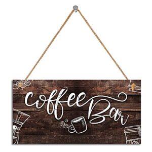 hinnovy coffee bar signs decor – wood coffee decor for coffee bar – coffee wall art decor for kitchen, living room, & indoor outdoor bars