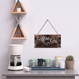 Hinnovy Coffee Bar Signs Decor - Wood Coffee Decor For Coffee Bar - Coffee Wall Art Decor For Kitchen, Living Room, & Indoor Outdoor Bars