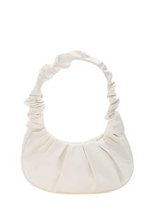 wdirara women’s ruched bag pu leather shoulder handbag bag mini purse white one-size