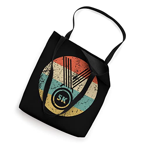 5K Race Finisher Medal Icon Retro Running Tote Bag