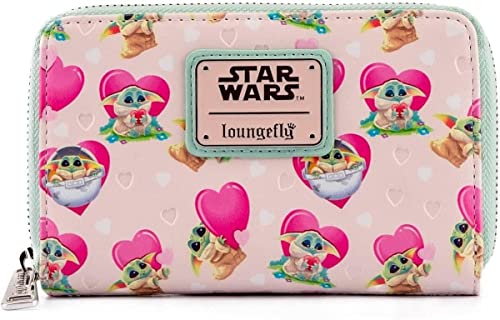 Loungefly Star Wars Manalorian Grogu Valentines Zip-Around Wallet Star Wars One Size