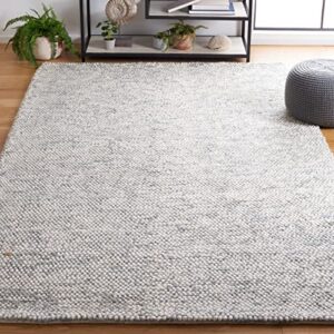 safavieh natura collection 4′ x 6′ grey/ivory nat182f handmade wool entryway living room foyer bedroom accent rug