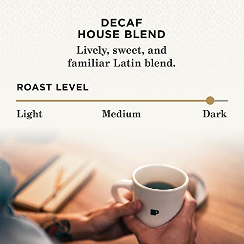 Peet's Coffee, Dark Roast Decaffeinated Coffee K-Cup Pods for Keurig Brewers - Decaf House Blend 10 Count (1 Box of 10 K-Cup Pods) Packaging May Vary