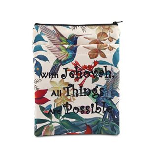 maofaed jehovah witness book sleeve baptism book cover jw baptism gift for her women (all things booksl)