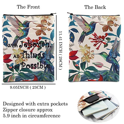 MAOFAED Jehovah Witness Book Sleeve Baptism Book Cover JW Baptism Gift for Her Women (All Things booksl)