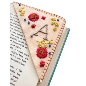 ayokanity hand embroidered corner bookmark 26 letters cute flower embroidered corner bookmark embroidery book marker clip