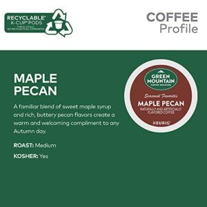 Green Mountain Coffee Roasters Maple Pecan, Single-Serve Keurig K-Cup Pods, Flavored Light Roast Coffee, 24 Count (Pack of 4)