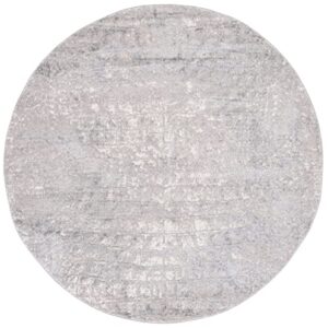 Safavieh Lagoon Collection 6'7" Round Grey/Ivory LGN574F Modern Abstract Non-Shedding Entryway Foyer Living Room Kitchen Bedroom Area Rug