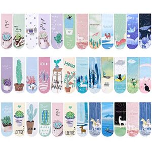 mingting 36 pcs magnetic bookmarks, cute assorted magnet page markers bookmark page clips for women men office classroom teacher student kids reading stationery supply (plant + animal)