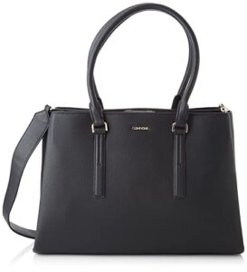 calvin klein women’s ck elevated tote lg, one size, ck black, one size