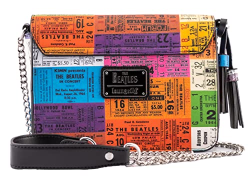 Loungefly The Beatles Ticket Stubs Pattern Crossbody Purse