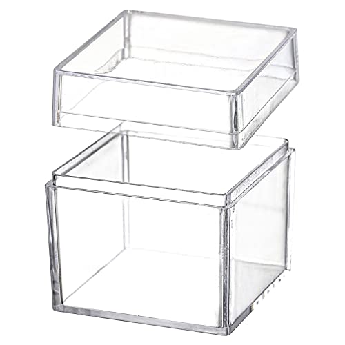 Okllen 36 Pack Acrylic Square Cube, Small Clear Box with Lids, Treat Gift Boxes Candy Storage Container for Cosmetics, Makeup, Jewelry, Party Favor, 2x2x2 Inches