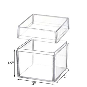 Okllen 36 Pack Acrylic Square Cube, Small Clear Box with Lids, Treat Gift Boxes Candy Storage Container for Cosmetics, Makeup, Jewelry, Party Favor, 2x2x2 Inches