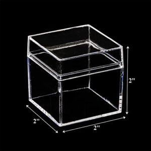 Okllen 36 Pack Acrylic Square Cube, Small Clear Box with Lids, Treat Gift Boxes Candy Storage Container for Cosmetics, Makeup, Jewelry, Party Favor, 2x2x2 Inches