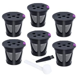 6 pcs refillable coffee filters cup compatilbe with k-supreme and k-supreme plus coffee maker,reusable cup pod coffee filters compatible with k-cup keurig 2.0 brewers