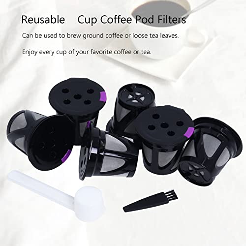 6 Pcs Refillable Coffee Filters Cup Compatilbe with K-Supreme and K-Supreme Plus Coffee Maker,Reusable Cup Pod Coffee Filters Compatible with K-Cup Keurig 2.0 Brewers