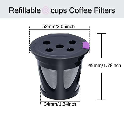 6 Pcs Refillable Coffee Filters Cup Compatilbe with K-Supreme and K-Supreme Plus Coffee Maker,Reusable Cup Pod Coffee Filters Compatible with K-Cup Keurig 2.0 Brewers