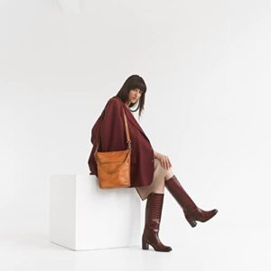 BERLINER BAGS Vintage Leather Shoulder Bag Sofia, Two Strap Crossbody Handbag for Women - Brown