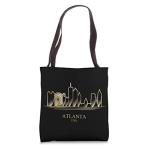 georgia skyline peach state souvenir art atlanta silhouette tote bag