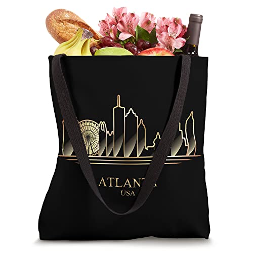 Georgia Skyline Peach State Souvenir Art Atlanta Silhouette Tote Bag