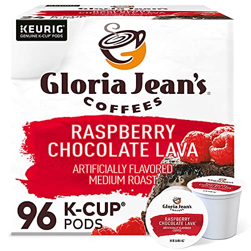 Gloria Jean's Coffees Raspberry Chocolate Lava, Single-Serve Keurig K-Cup Pods, Flavored Medium Roast Coffee Pods, 96 Count