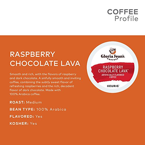 Gloria Jean's Coffees Raspberry Chocolate Lava, Single-Serve Keurig K-Cup Pods, Flavored Medium Roast Coffee Pods, 96 Count