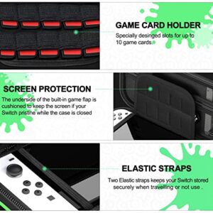 Switch Case Compatible with Nintendo Switch OLED and Nintendo Switch, Switch OLED Case - Portable Hard Shell Travel Switch Carrying Case for Switch OLED Console, Switch Case for Switch Accessories