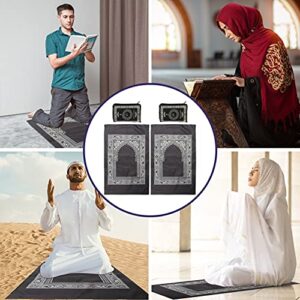 Gatuida Turkish Rug 2Pcs Portable Travel Prayer Mat with Compass Islamic Rug Prayer Mat Blanket Muslim Travel Prayer Mat for Ramadan Gifts Travel Gift