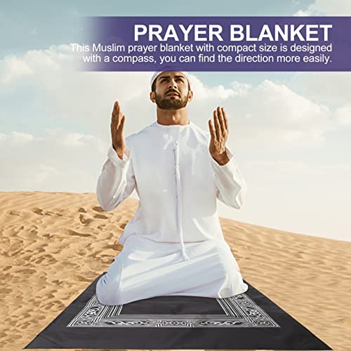 Gatuida Turkish Rug 2Pcs Portable Travel Prayer Mat with Compass Islamic Rug Prayer Mat Blanket Muslim Travel Prayer Mat for Ramadan Gifts Travel Gift