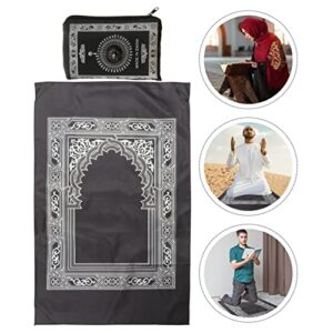 Gatuida Turkish Rug 2Pcs Portable Travel Prayer Mat with Compass Islamic Rug Prayer Mat Blanket Muslim Travel Prayer Mat for Ramadan Gifts Travel Gift