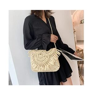 JBR Women's Cotton Crochet Tassel Shoulder Purse Bohemian Messenger Bag Handmade Beach Bag