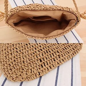 JBR Women's Cotton Crochet Tassel Shoulder Purse Bohemian Messenger Bag Handmade Beach Bag