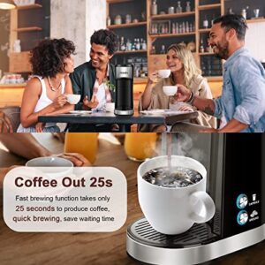 Single Serve Coffee Maker for K Cup Pod Ground Coffee,Mini Coffee Maker 2 In 1,One Cup Coffee Maker for Travel Office,Small Single Cup Coffee Maker Machine with Strength Control Self Cleaning Function