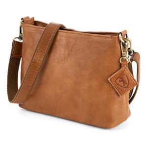 berliner bags vintage leather shoulder bag marbella, small crossbody handbag for women – brown