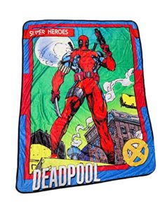 marvel deadpool fleece throw blanket| measures 60 x 45 inches