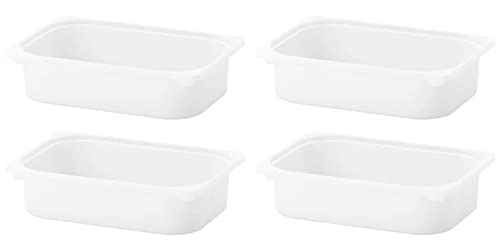 I-K-E-A 4x TROFAST Storage Box,White Container 16 ½x11 ¾x4 ''